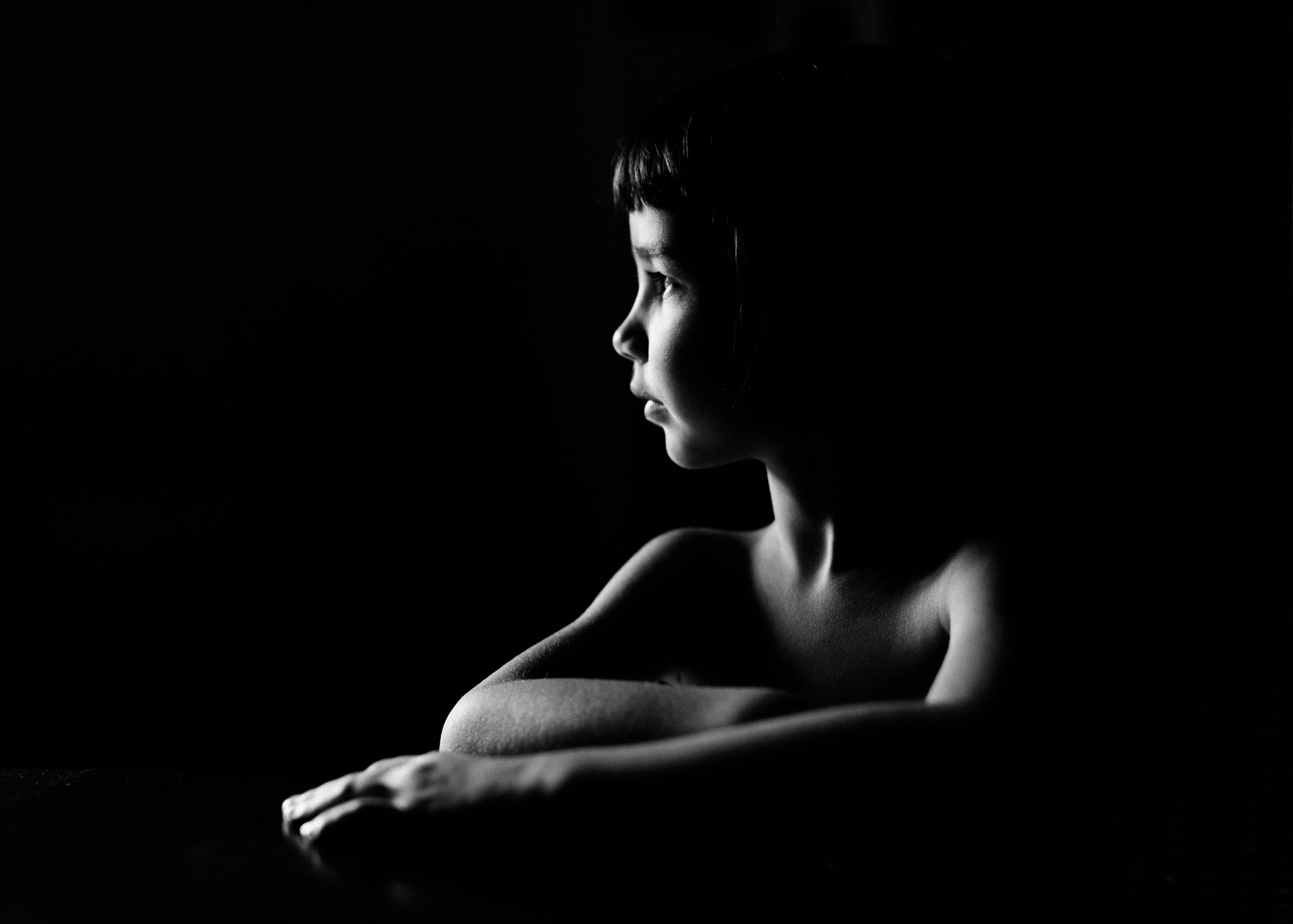 портрет девочка ребенок черно-бело фото, Сергеева Марина