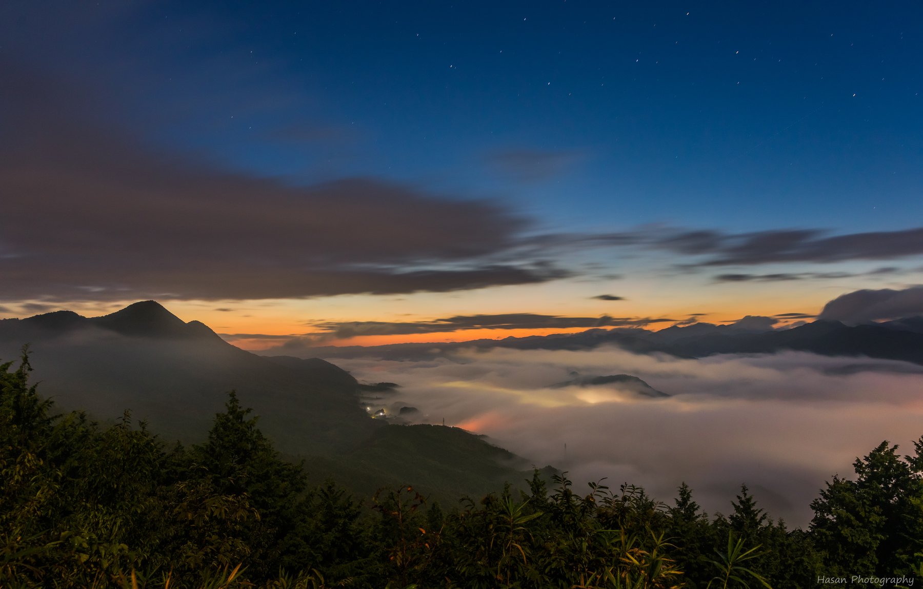 long, exposure, mountain, nature, nightscape, low, clouds, Hasan Jakaria