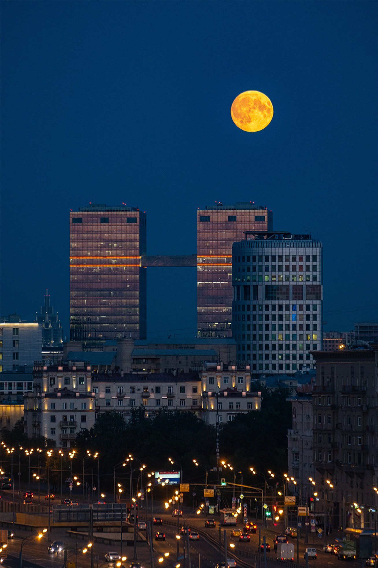 full-moon, city, moscow, full moon, night, москва, полнолуние, ночь, Владимир Эделев