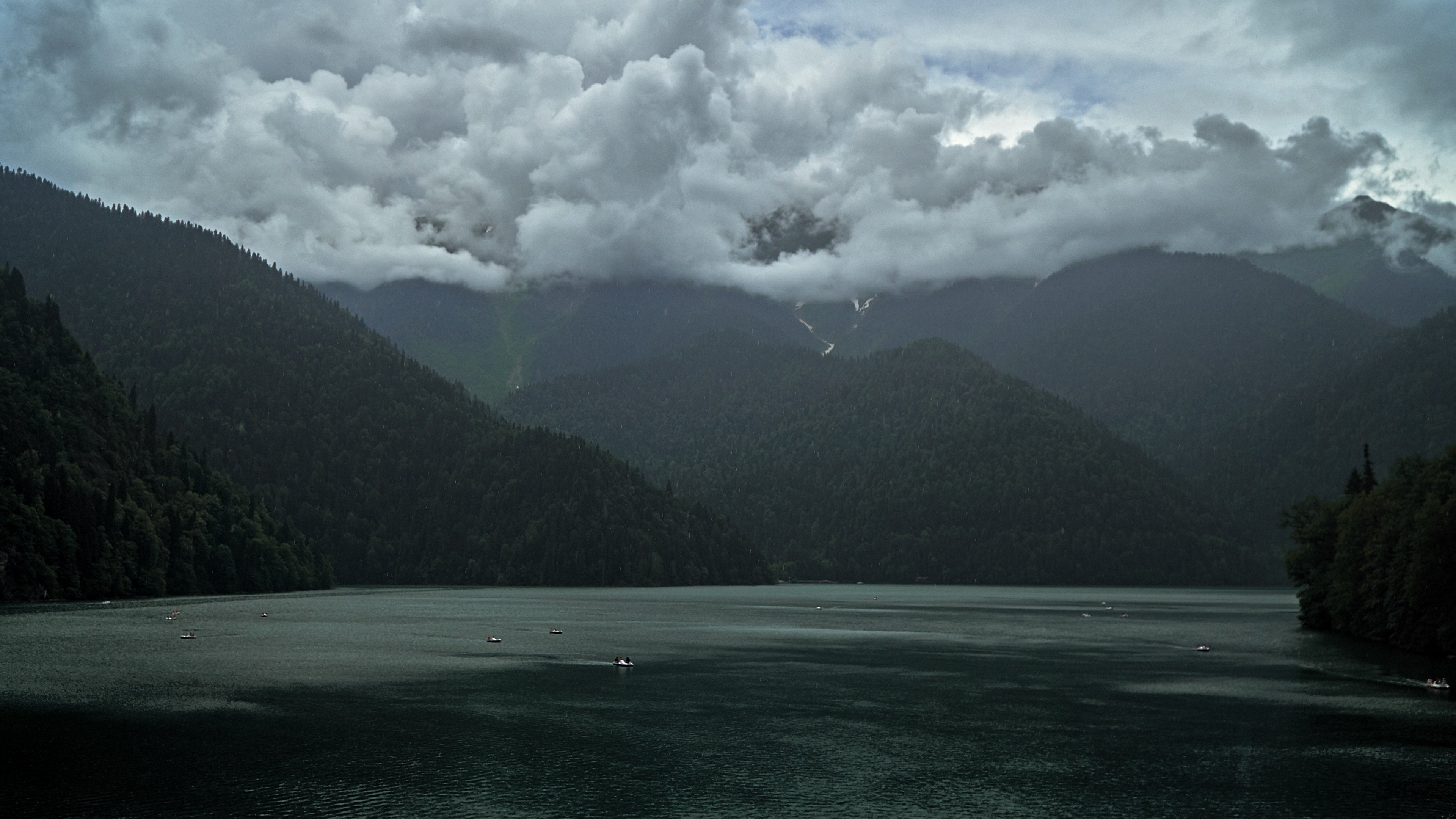 lake, abkhazia, trees, forest, sky, clouds, mountains, waves, nature, landscape, cinematic, cine, film, colors, colorgrade, colorgrading, Кыштымов Максим