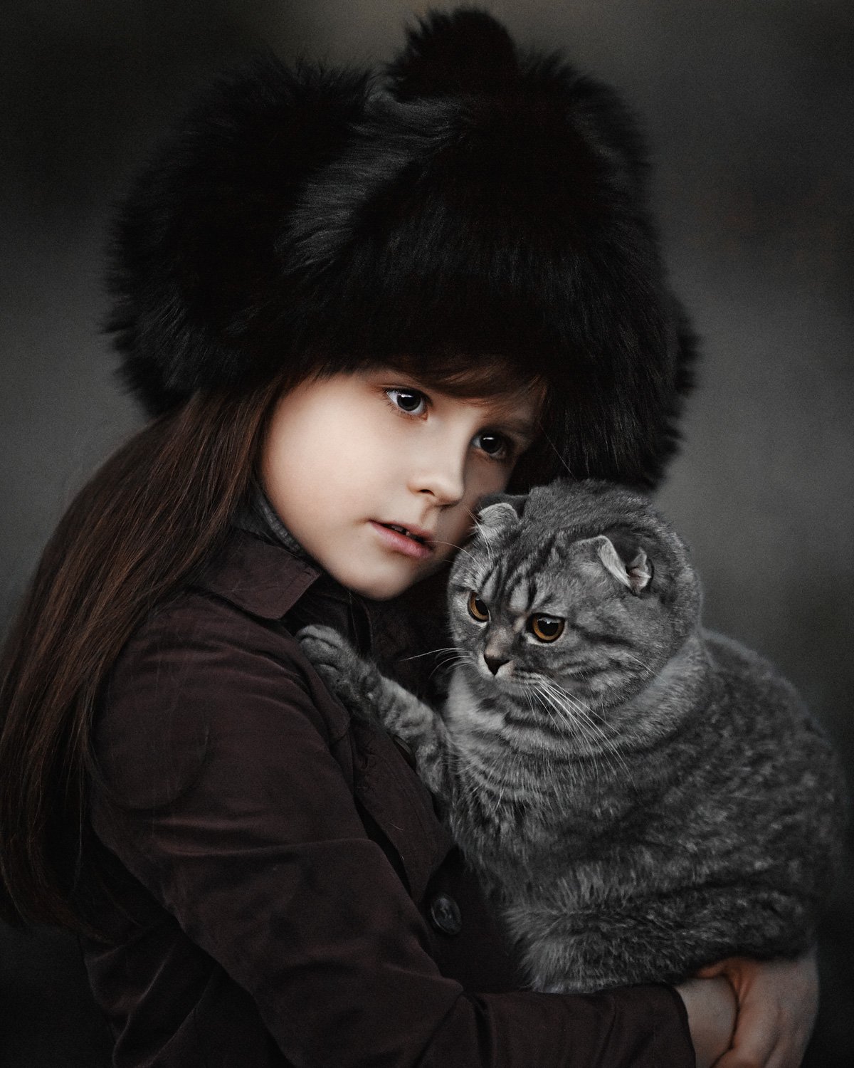 друзья, девочка и кошка, арт, цвет, домашние животные, красота, красивые дети, семья, ценности, Марина Кондратова