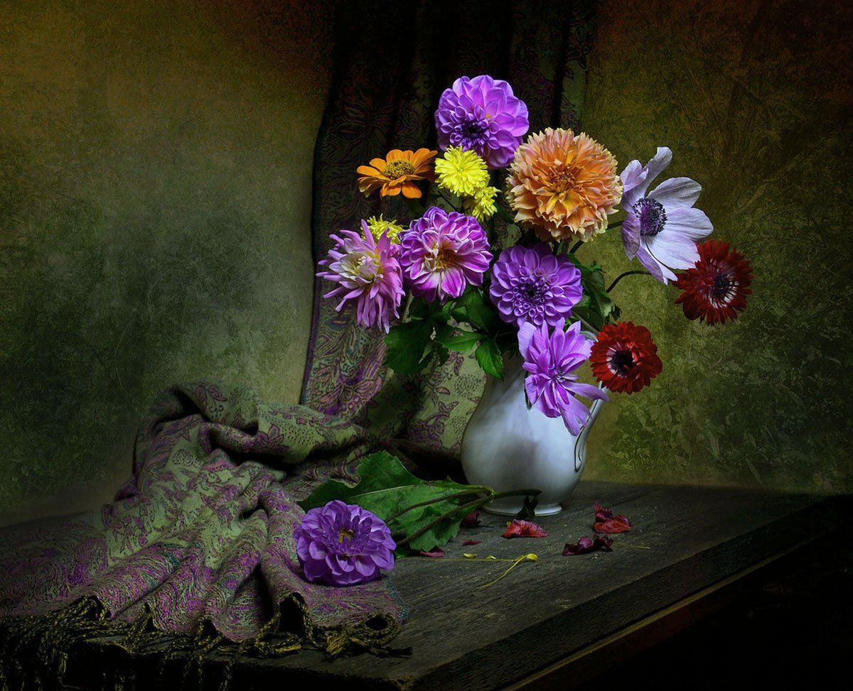 still life,натюрморт,осень, сентябрь, фото натюрморт, георгины, цветы, маки, настроение,, Колова Валентина