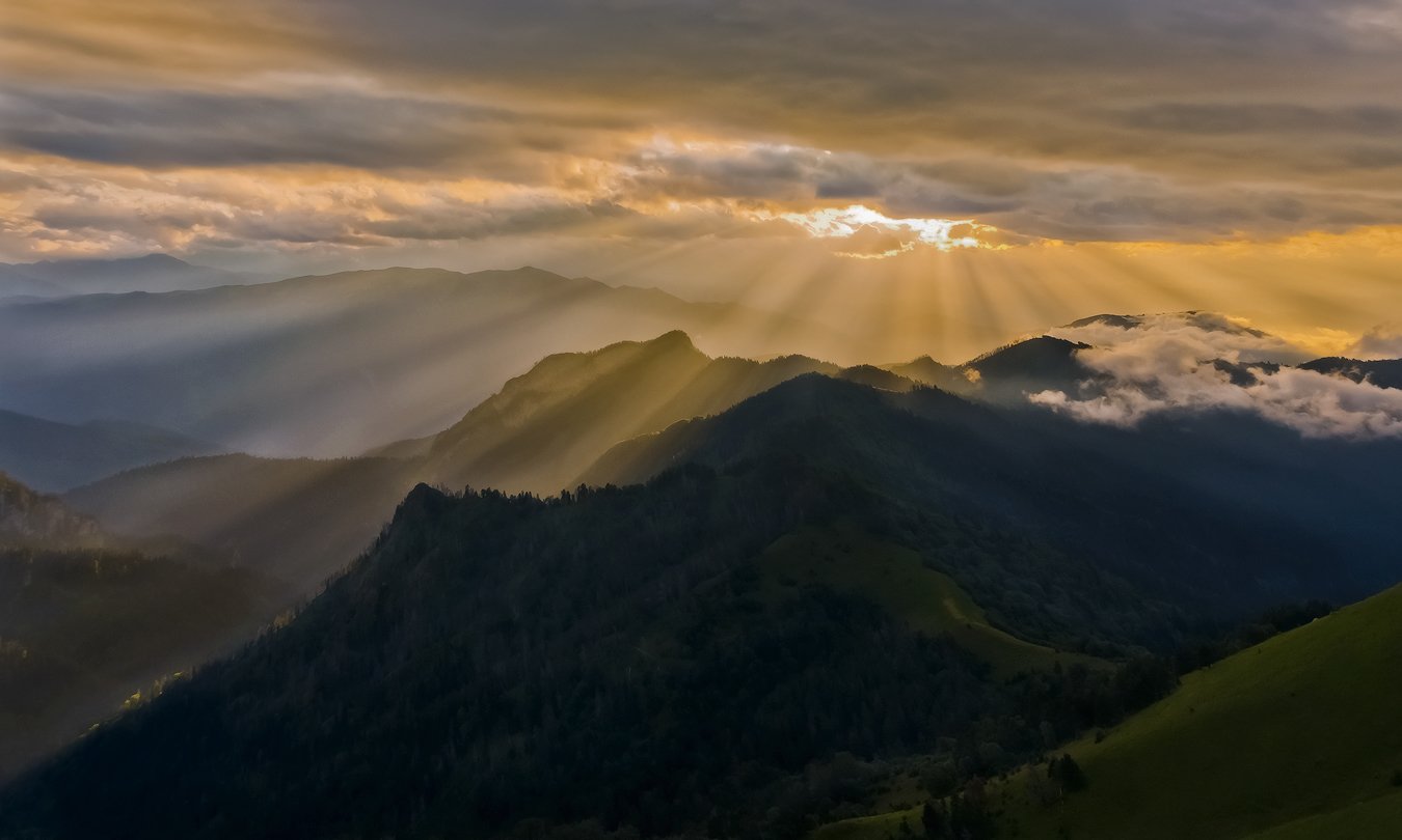 горы, кавказ, закат, ФЁДОР