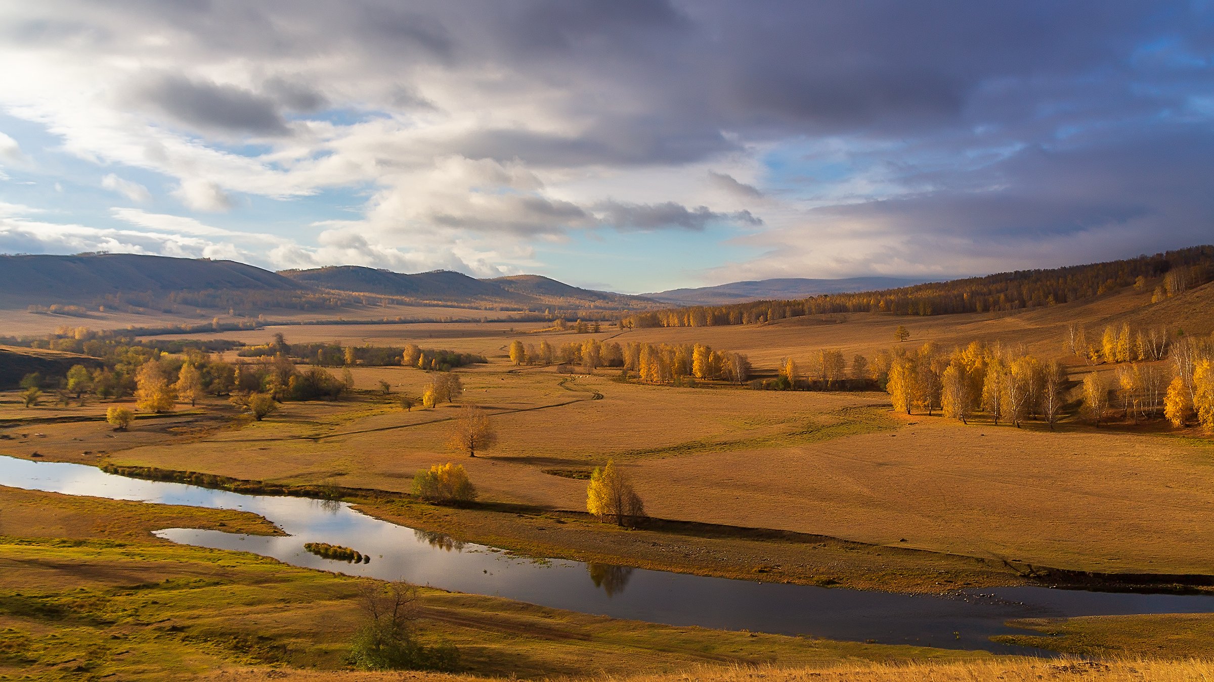 осень, долина, река, Леонид Максименко
