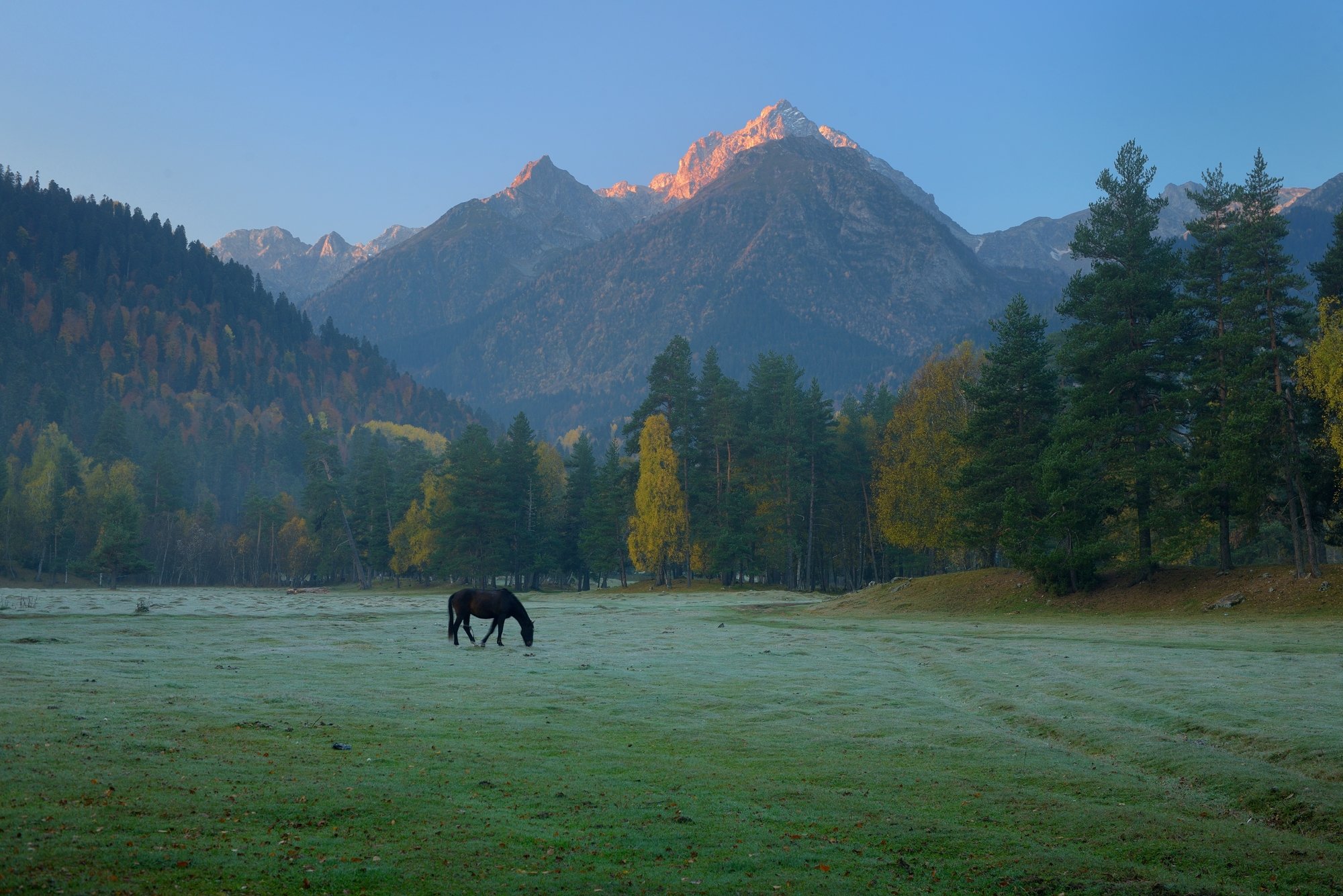 горы осень архыз утро, Александр Жарников