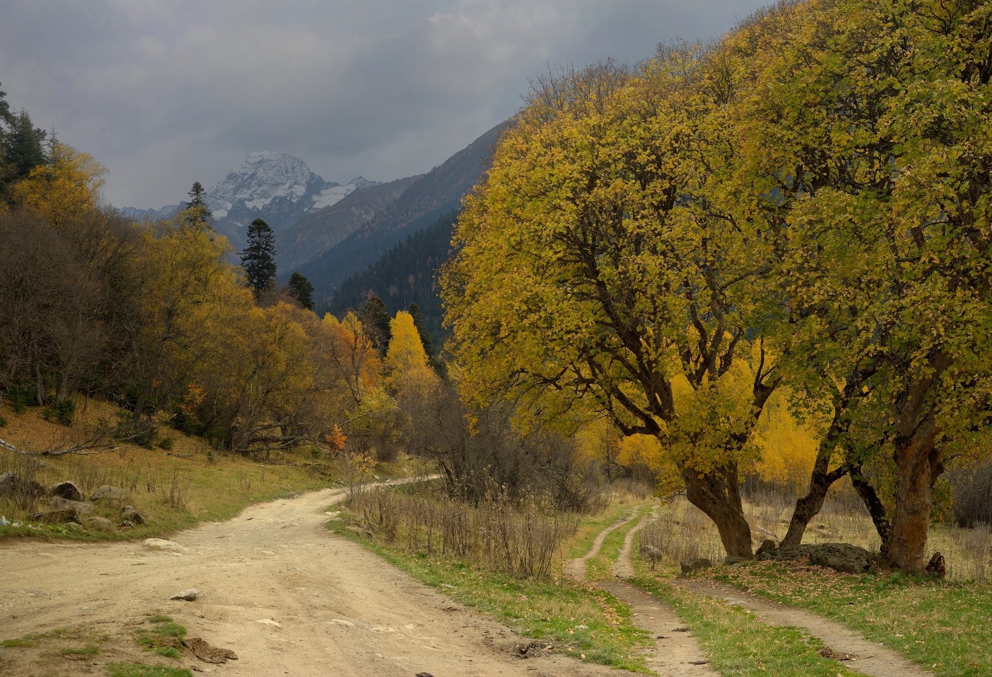 горы осень архыз дорога, Александр Жарников