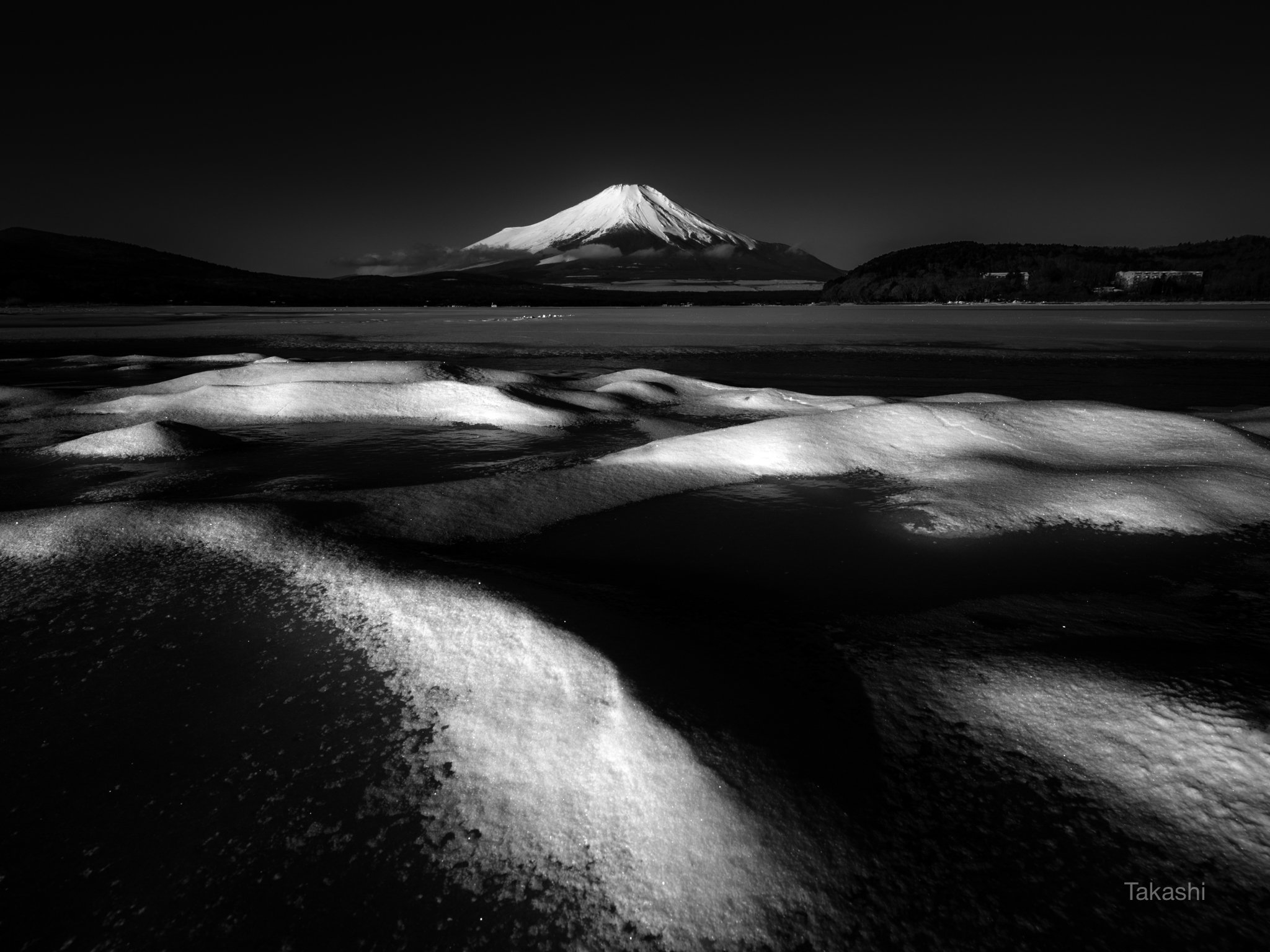 Fuji,Japan,mountain,snow,lake,winter,, Takashi