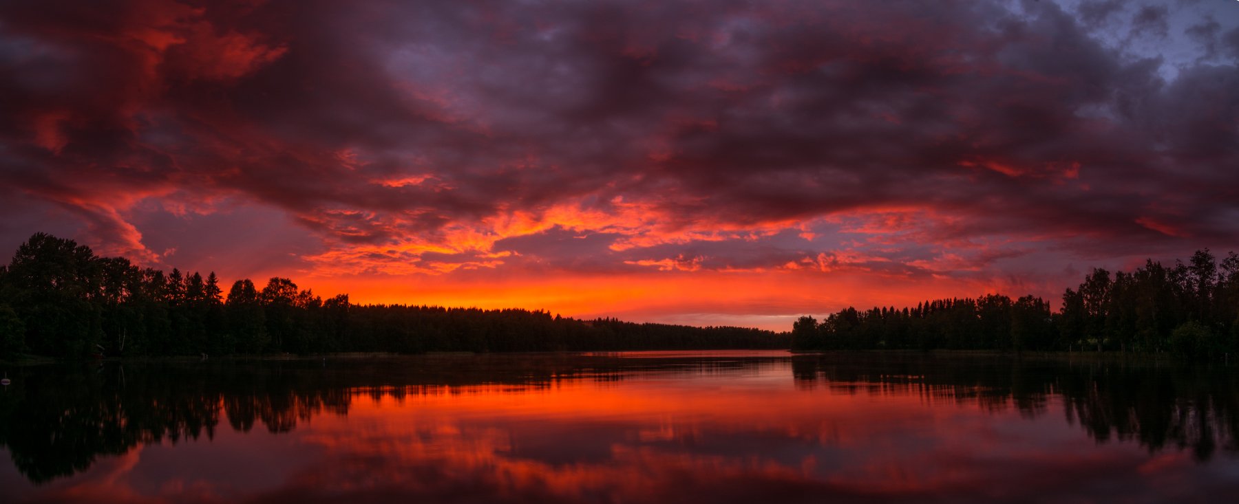 Закат, озеро, Финляндия, Ново-Валаамский монастырь, Валаам, Dmitry Papunov