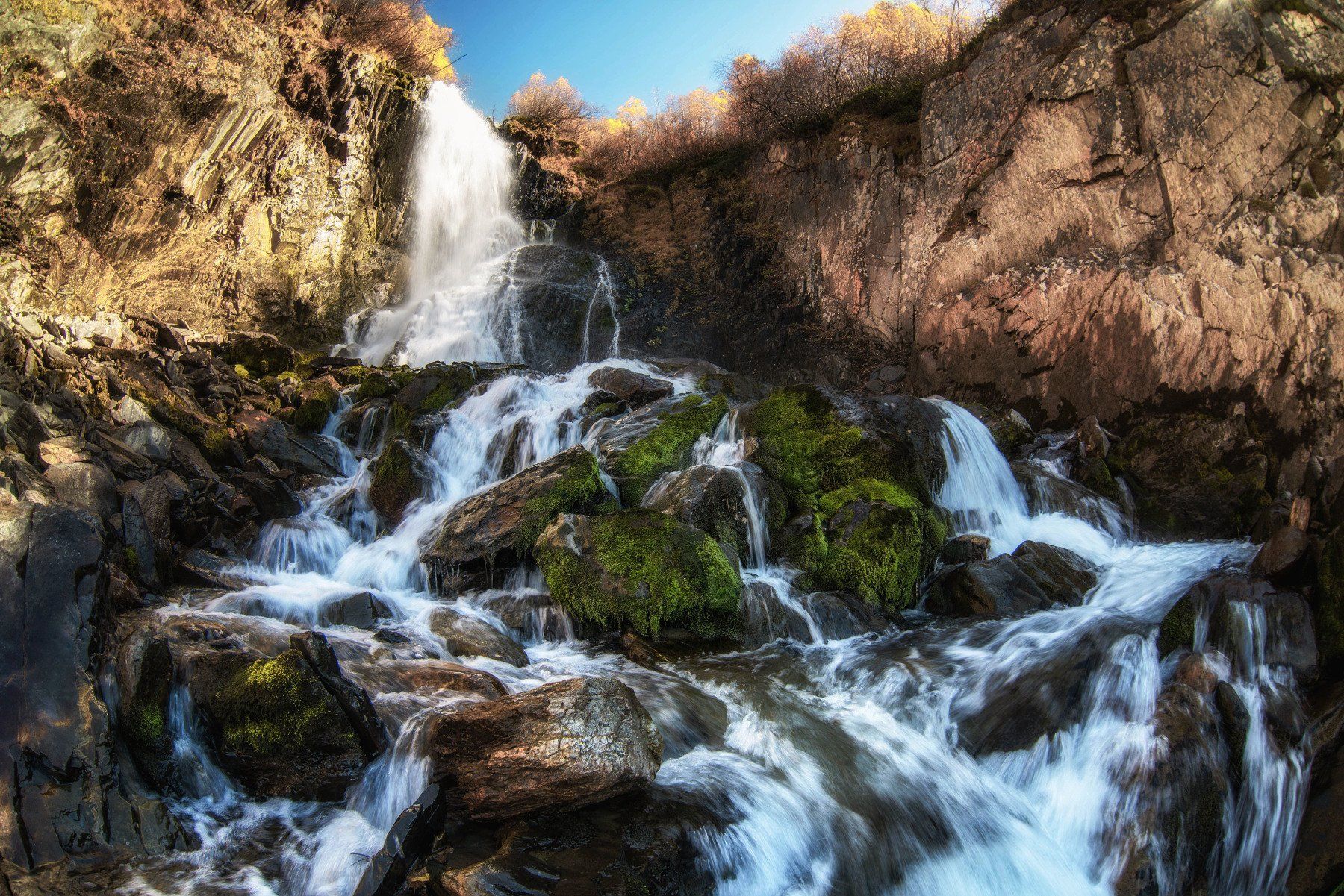 waterfall, autumn, mountains, landscape, nature, природа, водопад, пейзаж, осень, Егор Бугримов