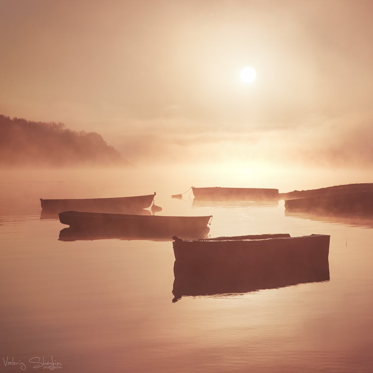утро#солнце#туман# лодки#вода#туман#тишина#спокойствие#красивоефото#настроение, Валерий Шейкин