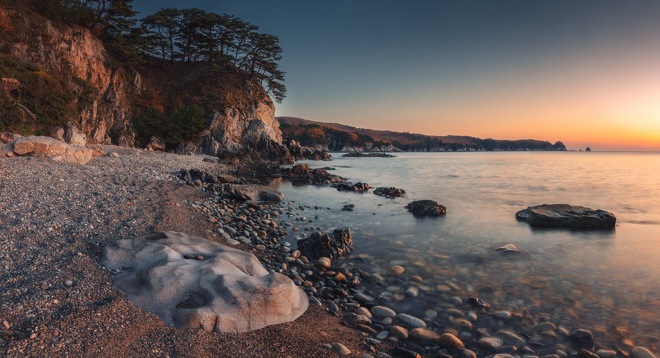 панорама, море, скалы, осень, Андрей Кровлин