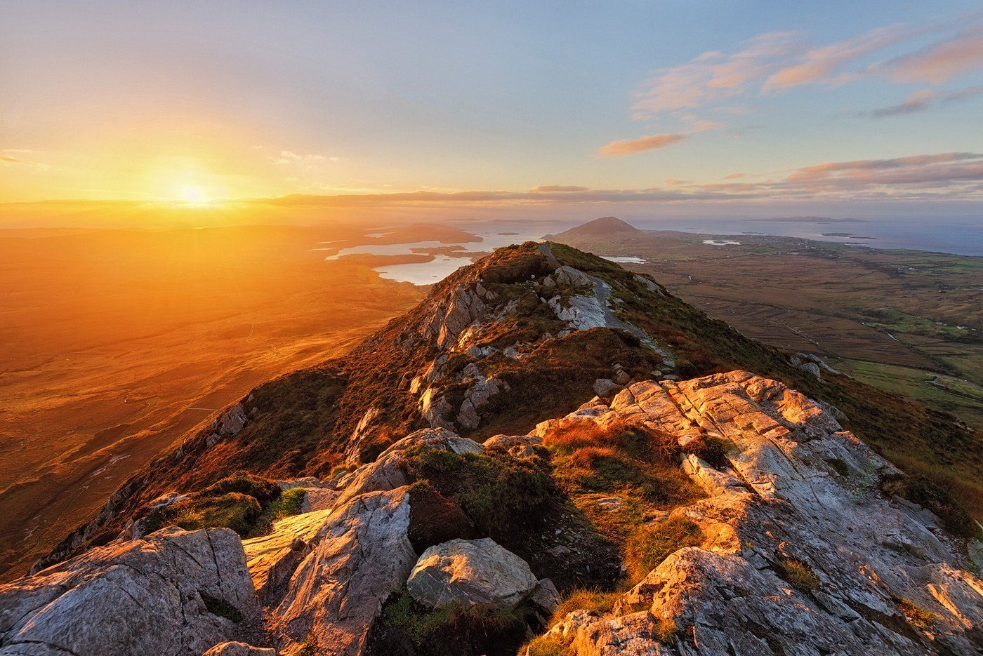 ireland, connemara, galway, sunset, iconic, mountains. color, red, national park, ocean, horizont, view, landscape, Grzegorz Kaczmarek