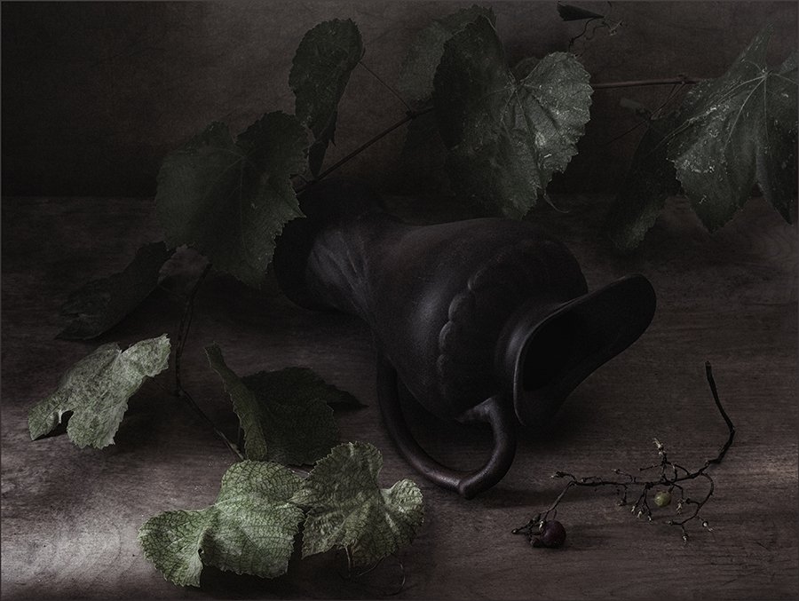 кувшин, виноград, лоза, гроздь, натюрморт, Андрей Угренинов