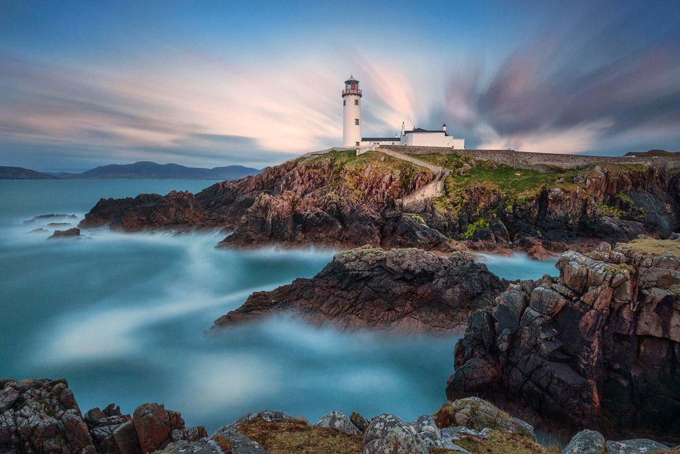 ireland, lighthouse, fanad, head, donegal, sunset, atlantic, cliffs, ocean, Grzegorz Kaczmarek