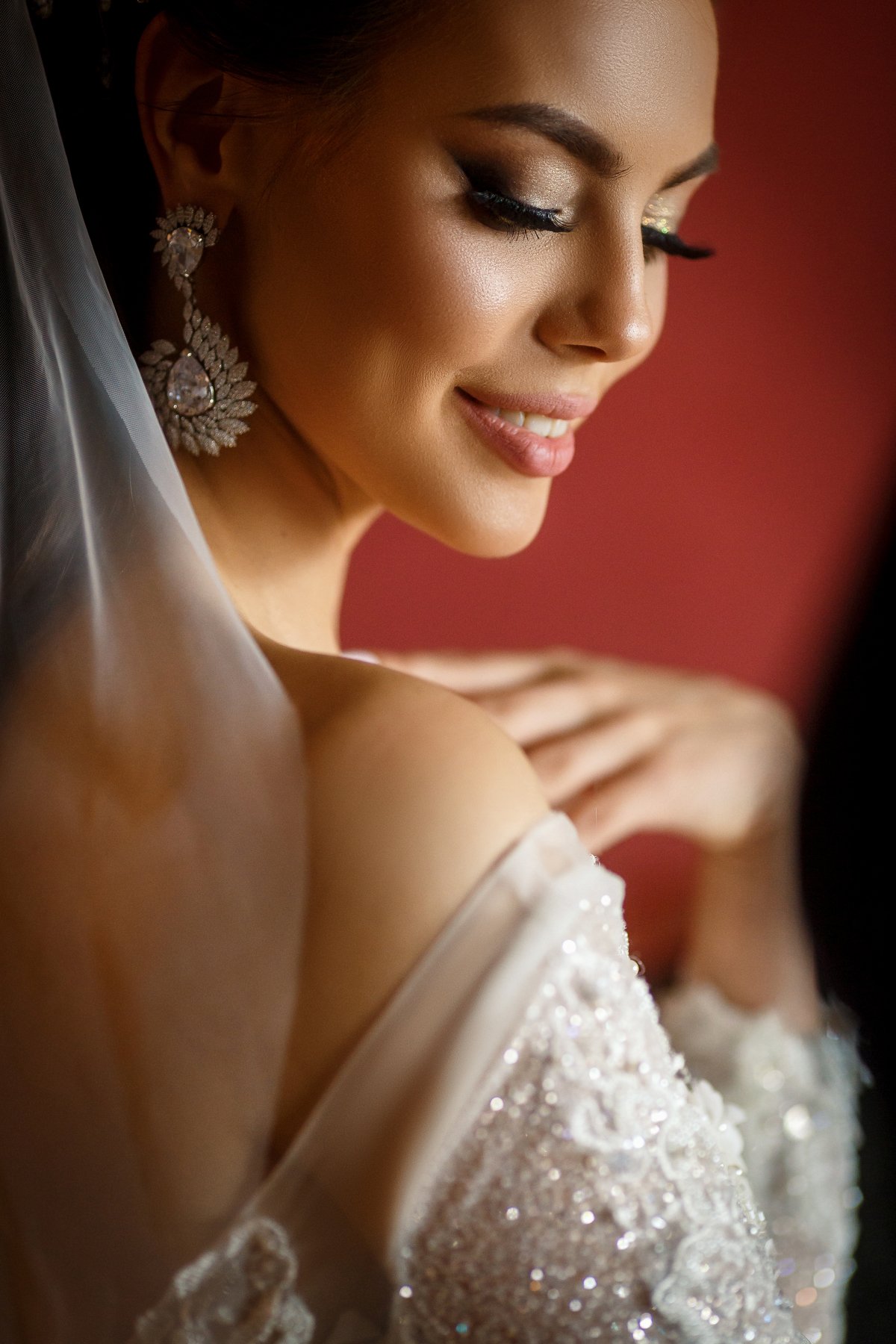 невеста, макияж, свадьба, модель, девушка, серьги, портрет, Анастасия Косарева