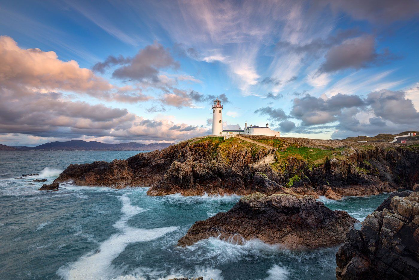 ireland, lighthouse, fanad, head, donegal, sunset, atlantic, cliffs, ocean, Grzegorz Kaczmarek