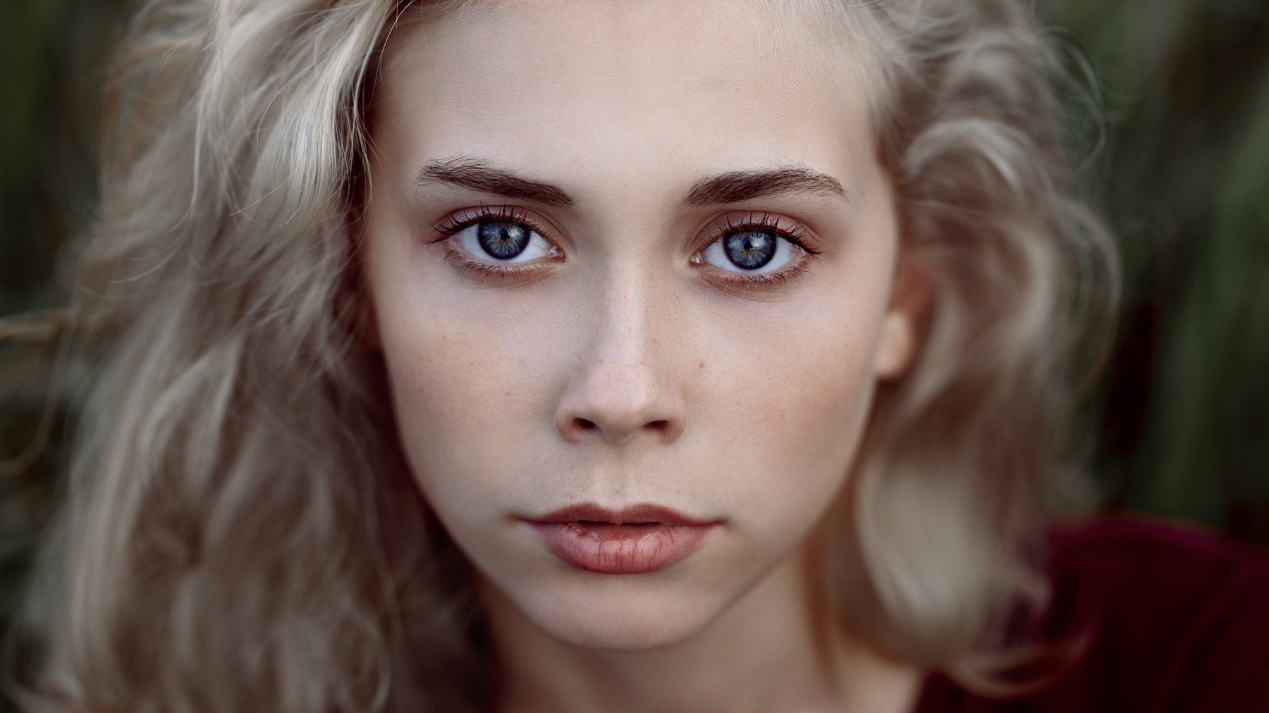 headshot, блондинка, поле, осень, натуральный свет, глаза, взгляд, молодая модель, Андрей Шепель