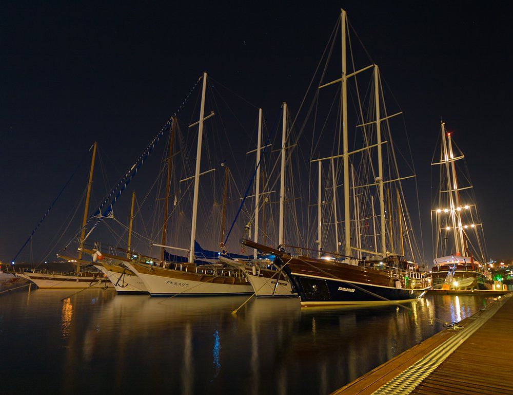 port;, bodrum;, boats;, night, Philip Peynerdjiev