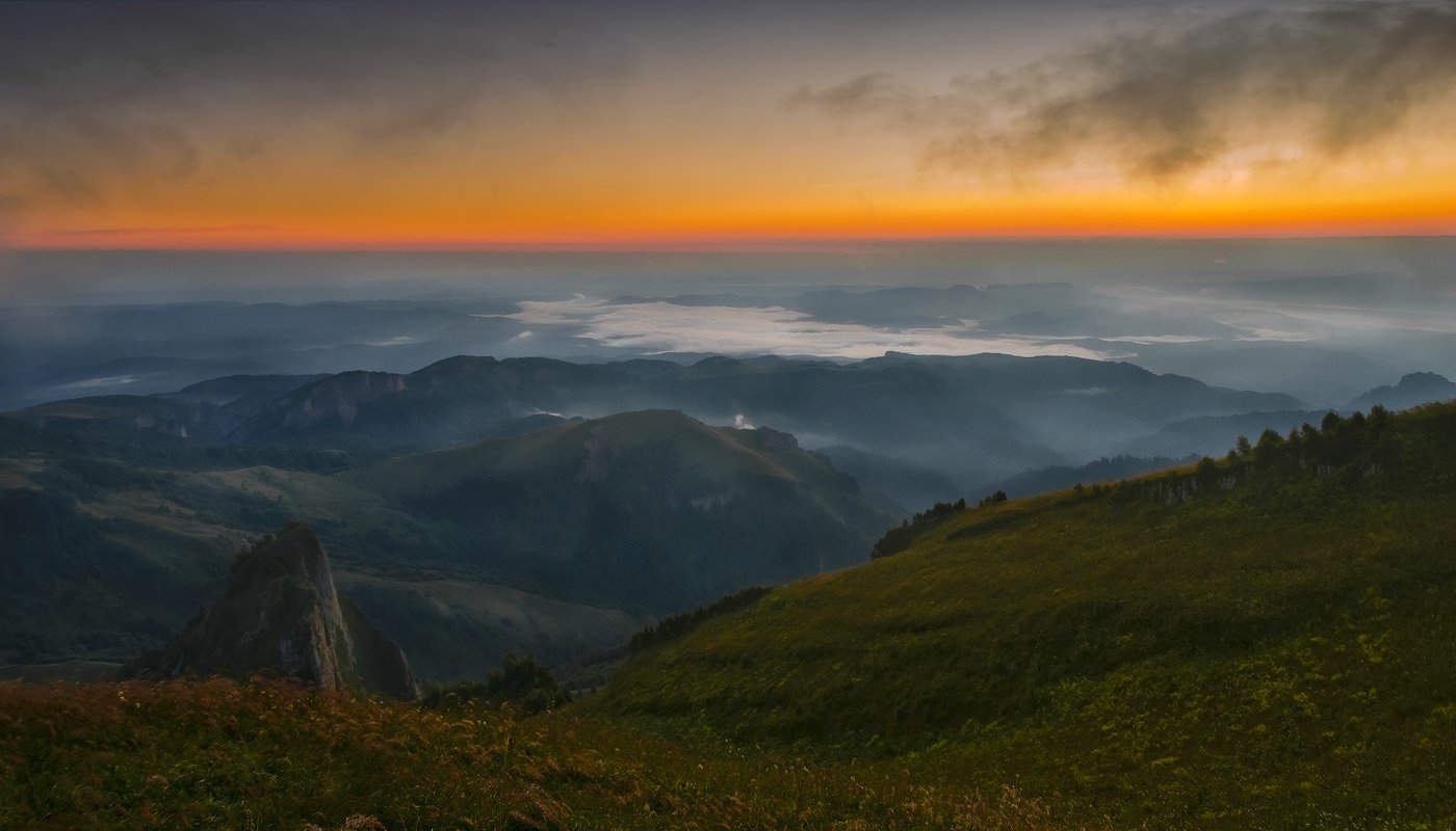 утро, горы, рассвет, ФЁДОР