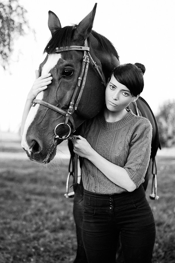 лошадь, девушка, портрет, Марченко Евгений