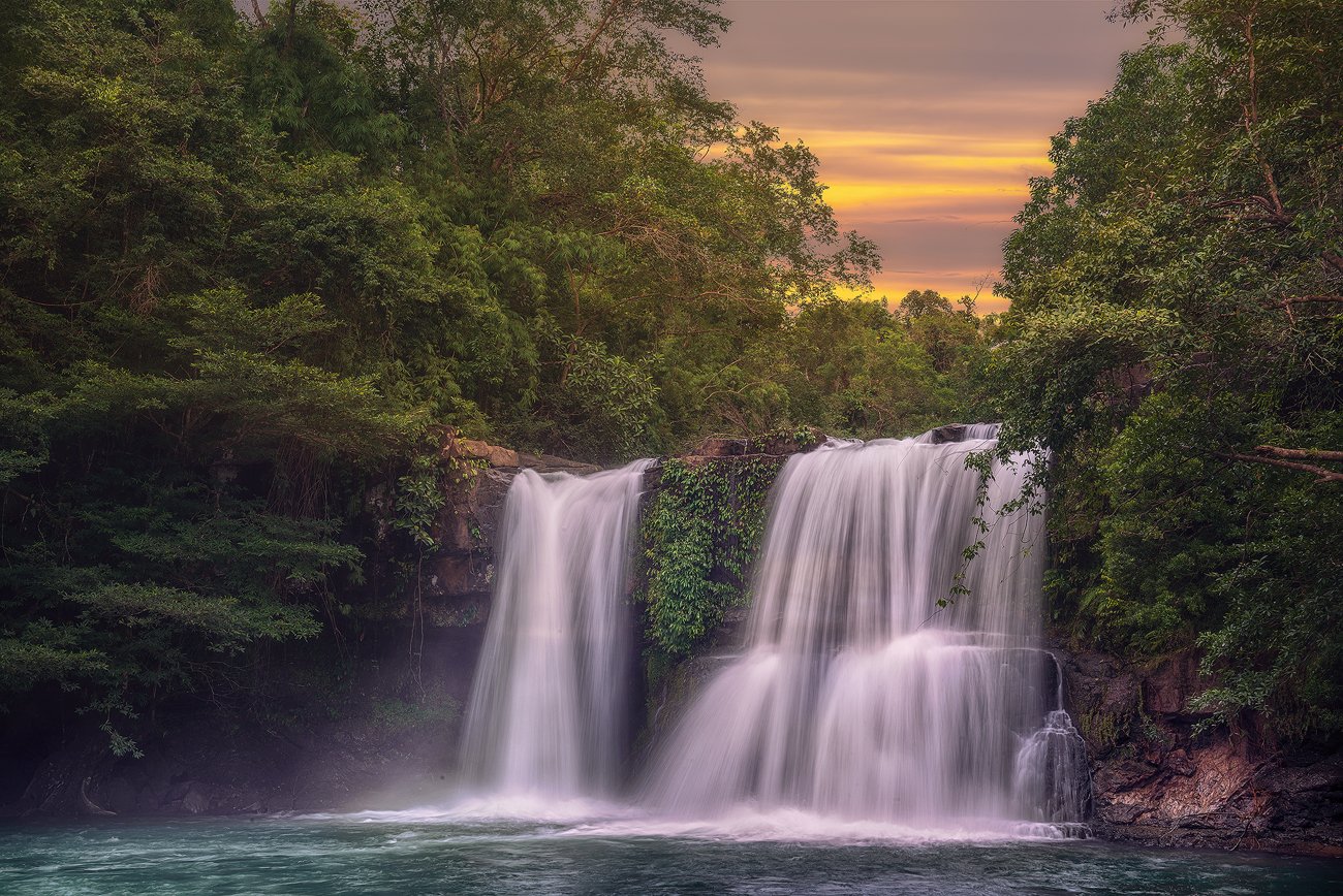 водопад, таиланд, путешествие, закат, ко куд,, Валерий Ряснянский