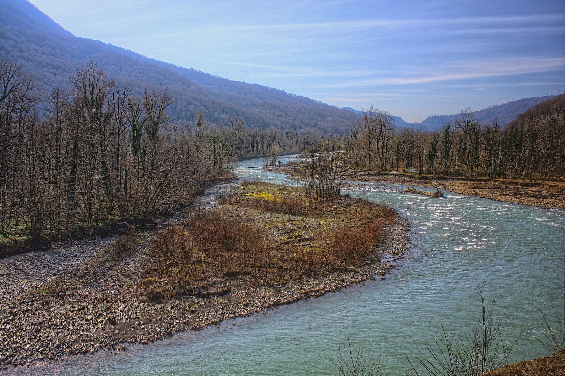 река, речка, природа, вода, деревья, пейзаж, Vladimir Kedrov