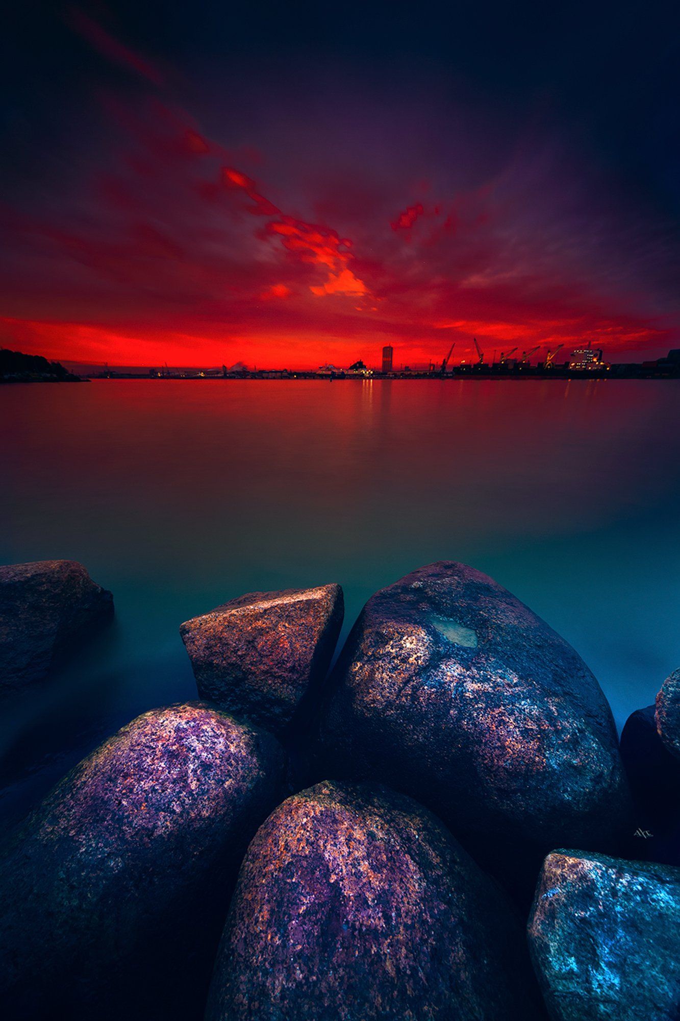 landscape, sunset, colors, long exposure. klaipeda, port, Руслан Болгов (Axe)