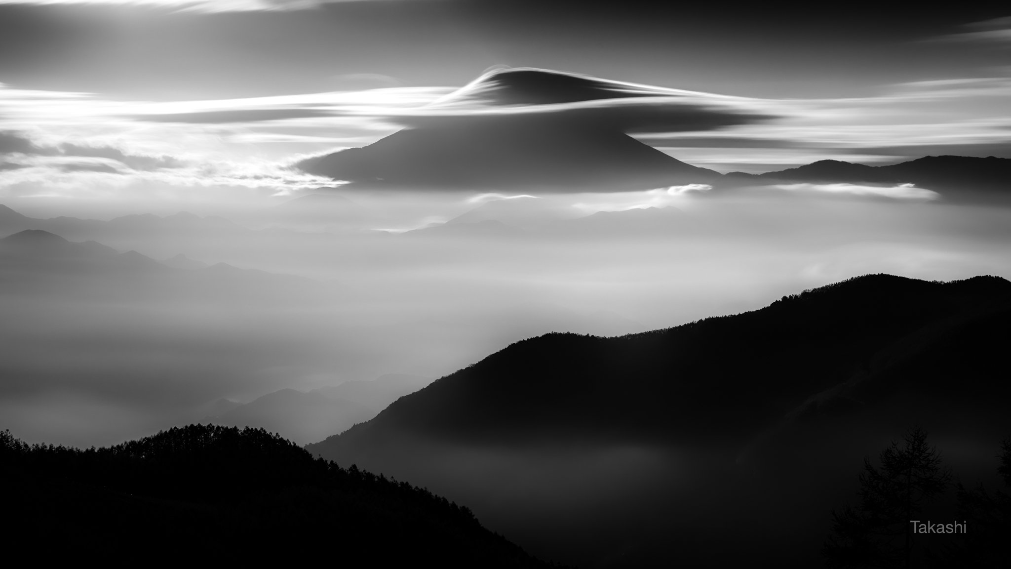 Fuji,mountain,Japan,cloud,amazing,fantastic,long exposure,silky,, Takashi