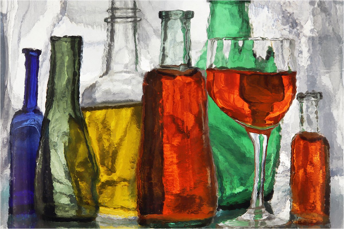 бутылка, бутылки, стекло, натюрморт, бокал,, Victor Pechenev