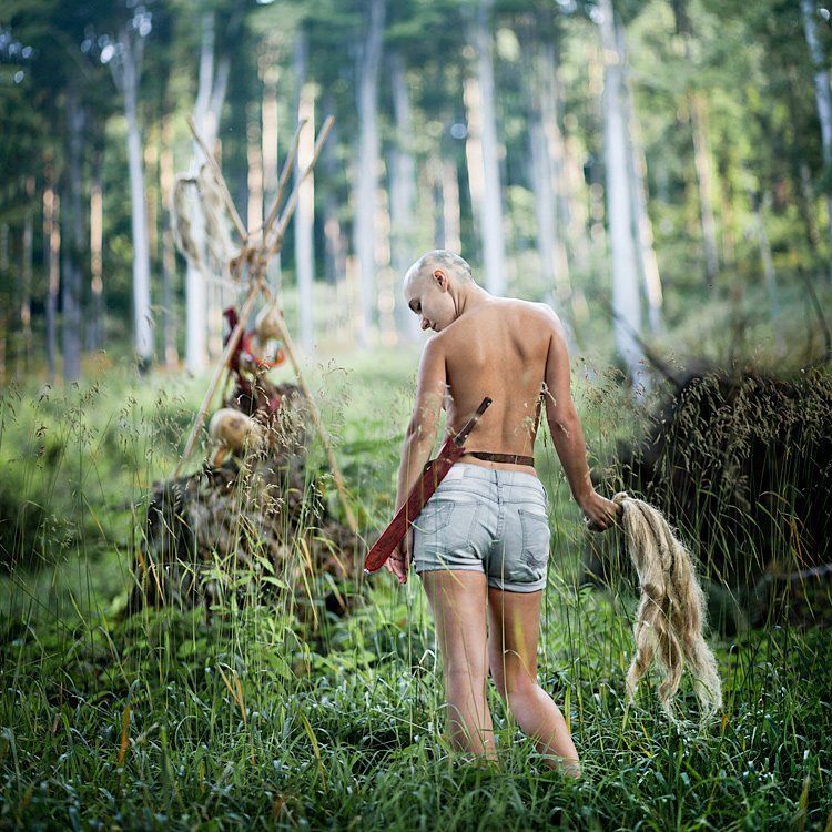 woods, woman, bald, hair off, cut, Antoni Georgiev