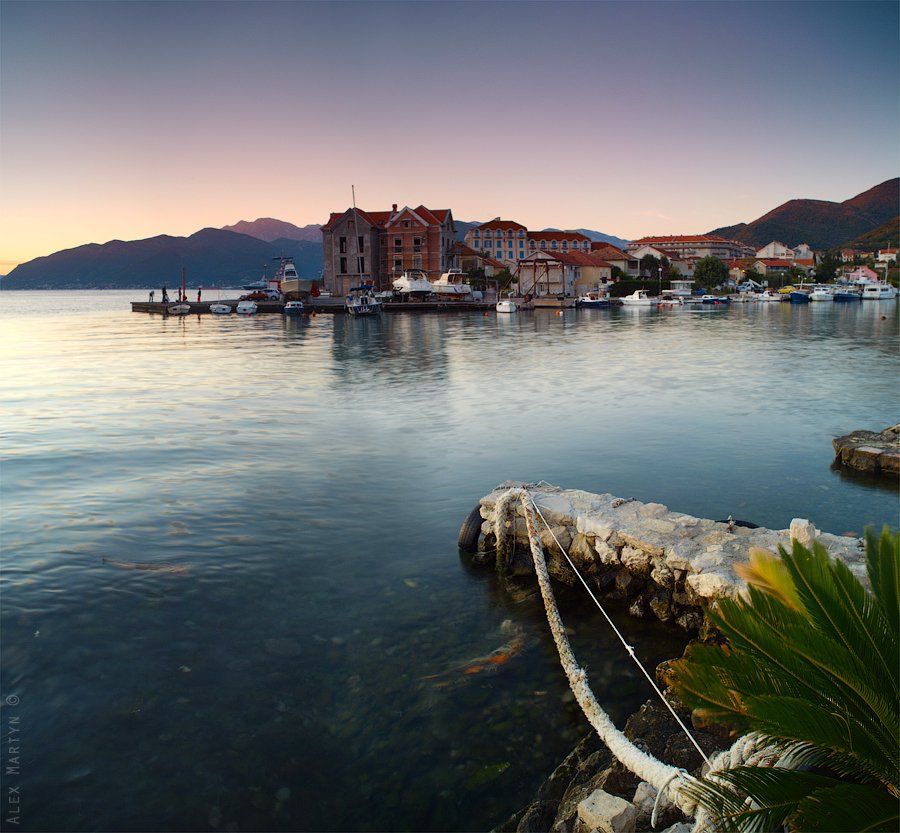 porto, montenegro, море, лодка, закат, Alexander Martynov