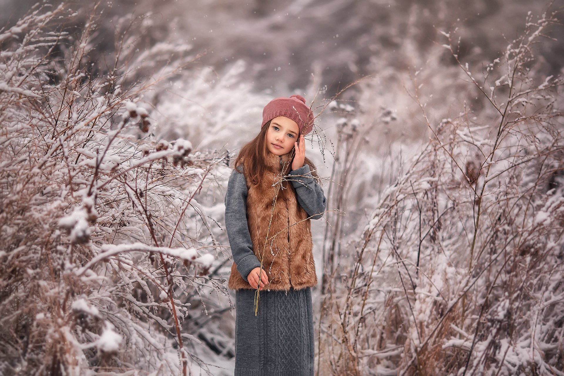 Девочка, зима, модель, портрет, Бармина Анастасия