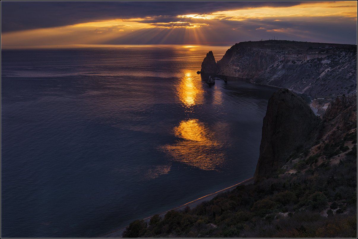 крым, севастополь, фиолент, вечер, море., АНАТОЛИЙ ДОВЫДЕНКО