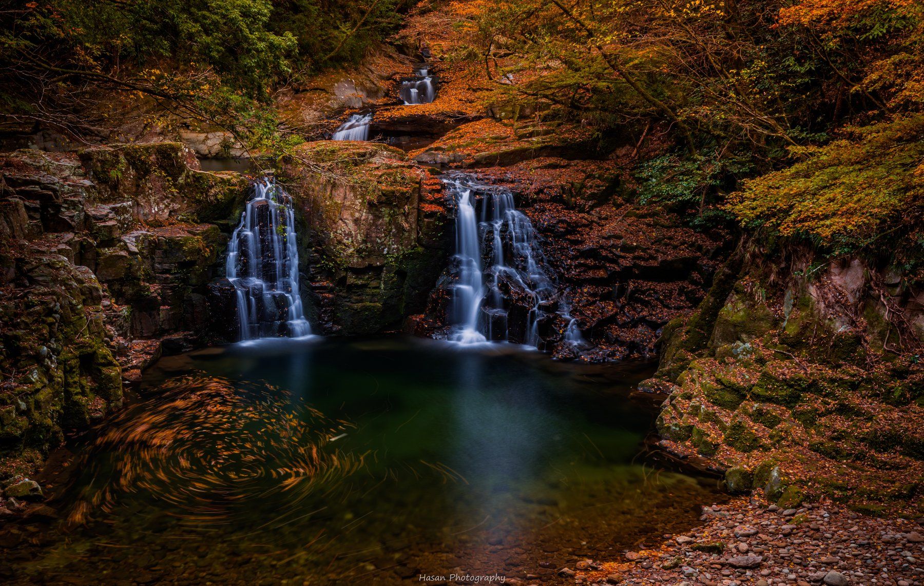 nature autumn waterfall landscape mountain rocks , Hasan Jakaria