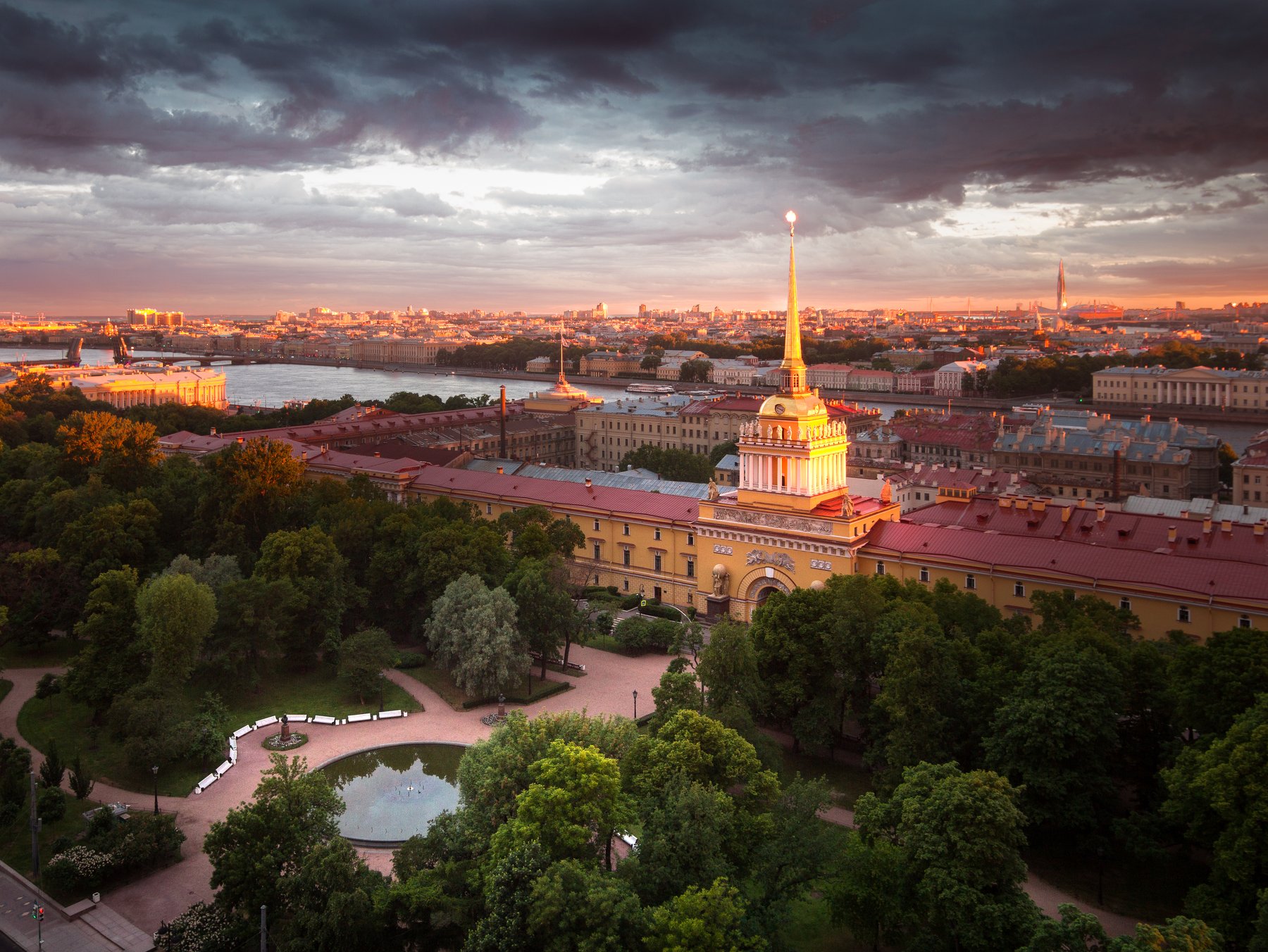 Санкт-Петербург, город, крыша, архитектура, пейзаж, рассвет, Голубев Алексей