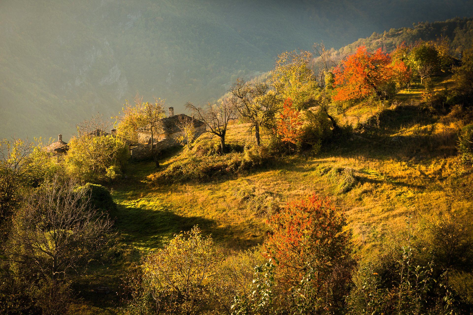 #autumn #bulgaria #rhodope_mountains #sunrise #village, Mая Врънгова