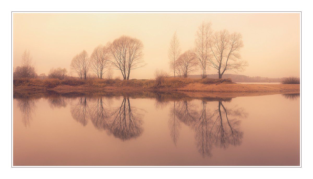 осень, пейзаж, утро, озеро, Oleg Dmitriev