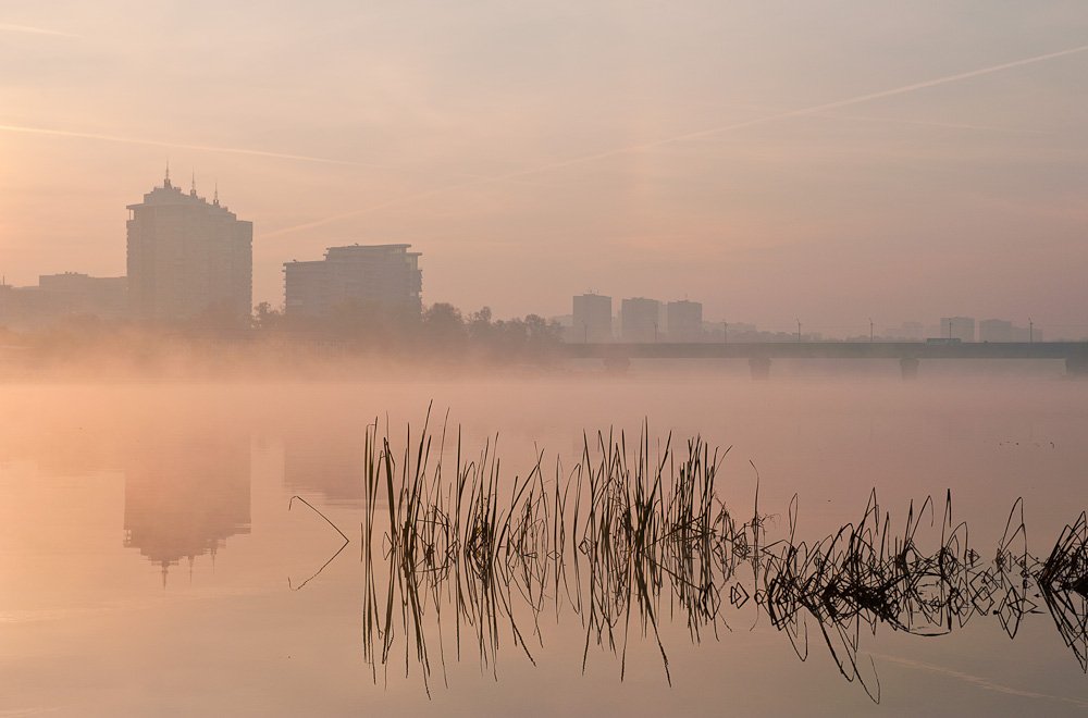 киев,русановка,гидропарк,мост метро,осень,восход,, Elena