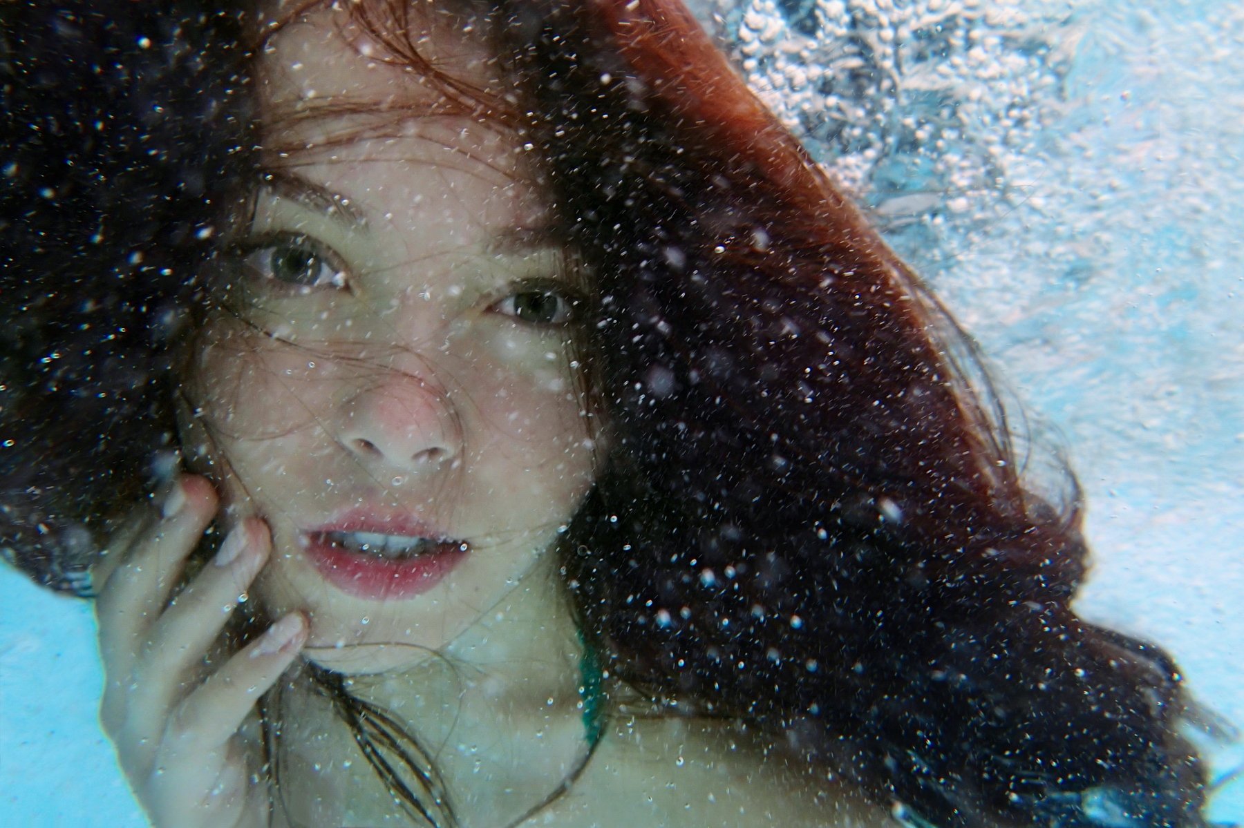 girl, portrait, face, eyes, hair, emotive, water, underwater, undina, sad, Endegor