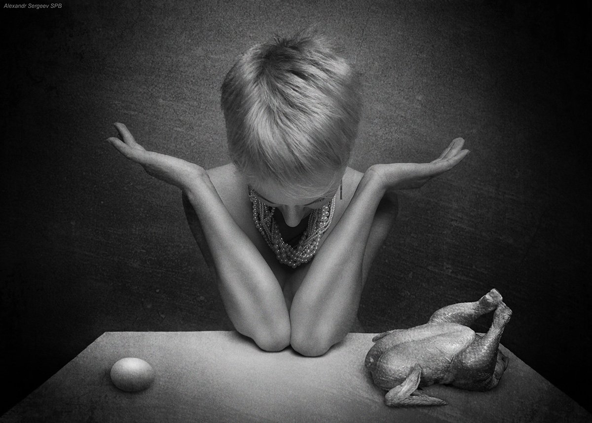 дилемма,курица,яйцо,женщина,арт,фото-арт, Александр Сергеев
