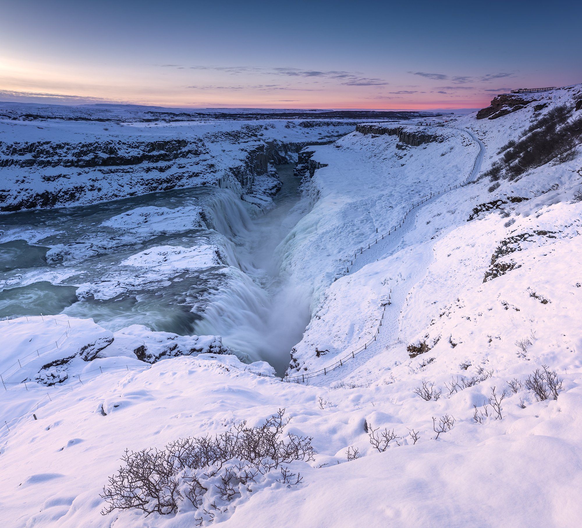 Gullfoss waterfall. Sunrise., Sergey Merphy