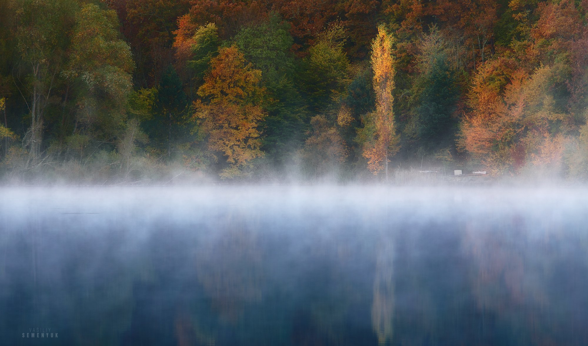 крым, богатырь, бойка, озеро, рассвет, туман, тополь, lake, fog, mood, landscape., Семенюк Василий