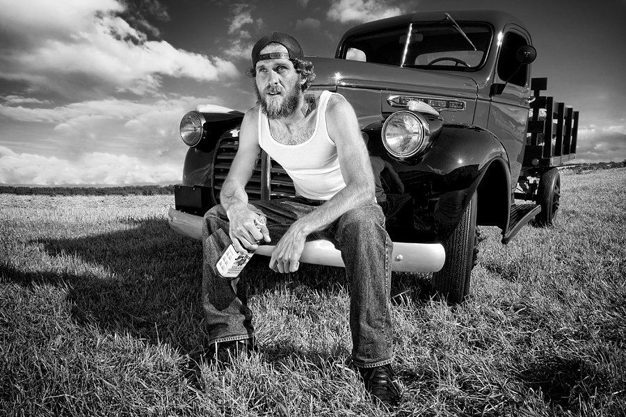 man, car, gmc, vintage, farmer, Ludek Ciganek