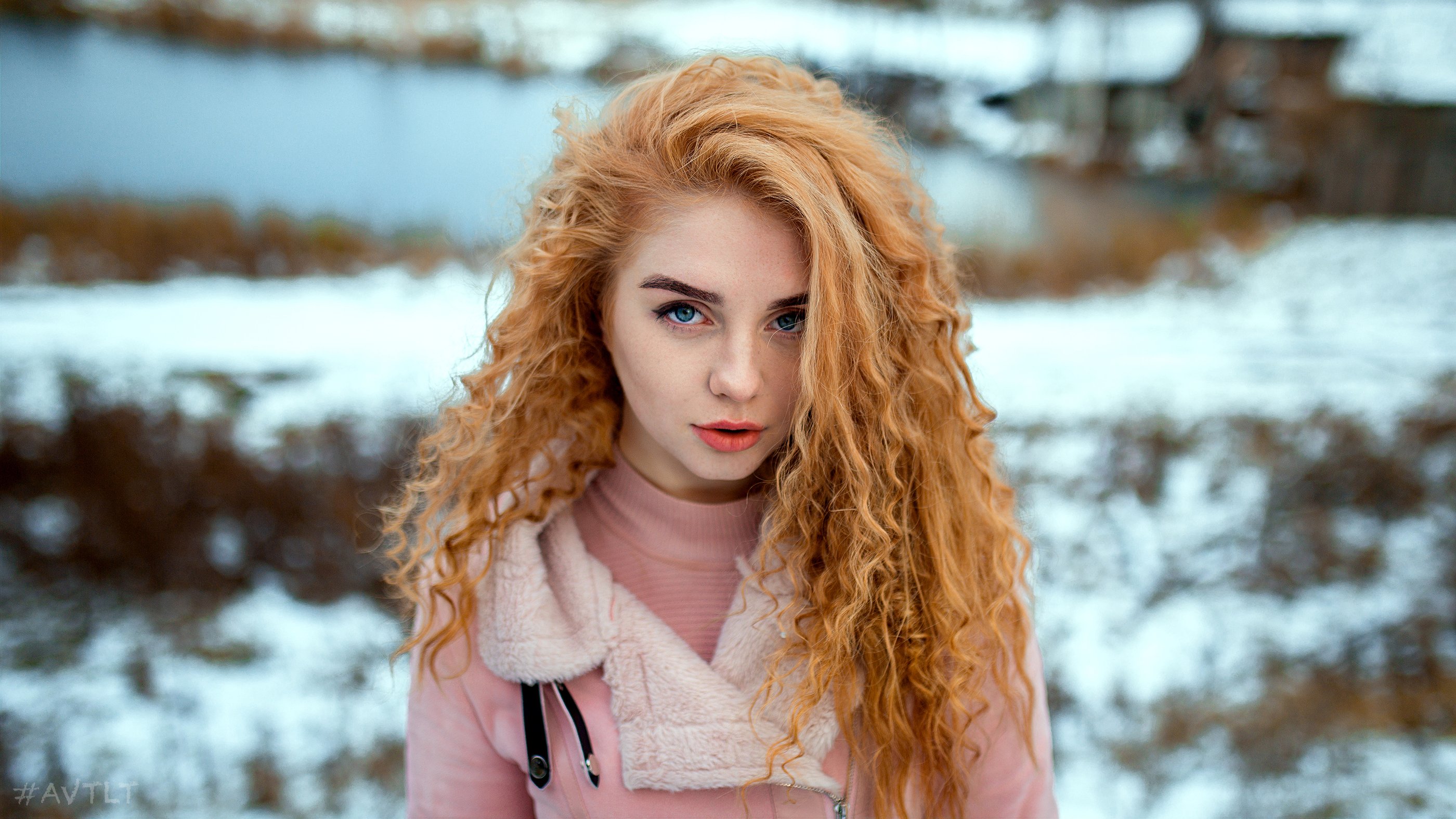 рыжая, портрет, зимнее фото, зимний портрет, рыжие волосы, естественный свет, Сухарь Александр
