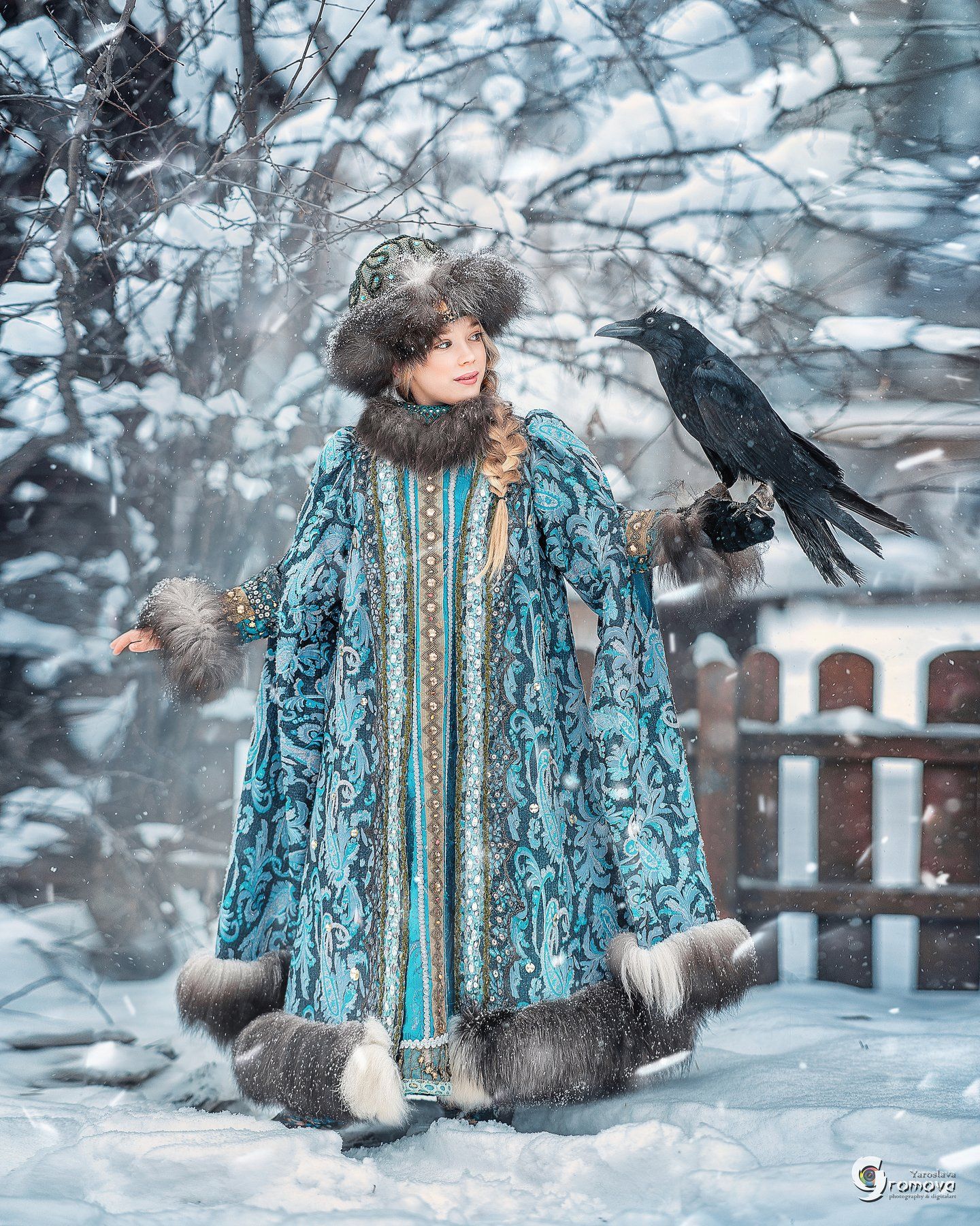 княжна, принцесса, ворон, ворона, снег, зима, сказка, Ярослава Громова