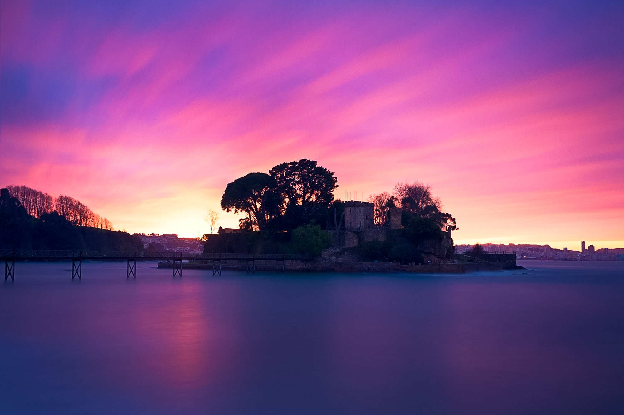 sunset, castle, long exposure, Gestal Marcos