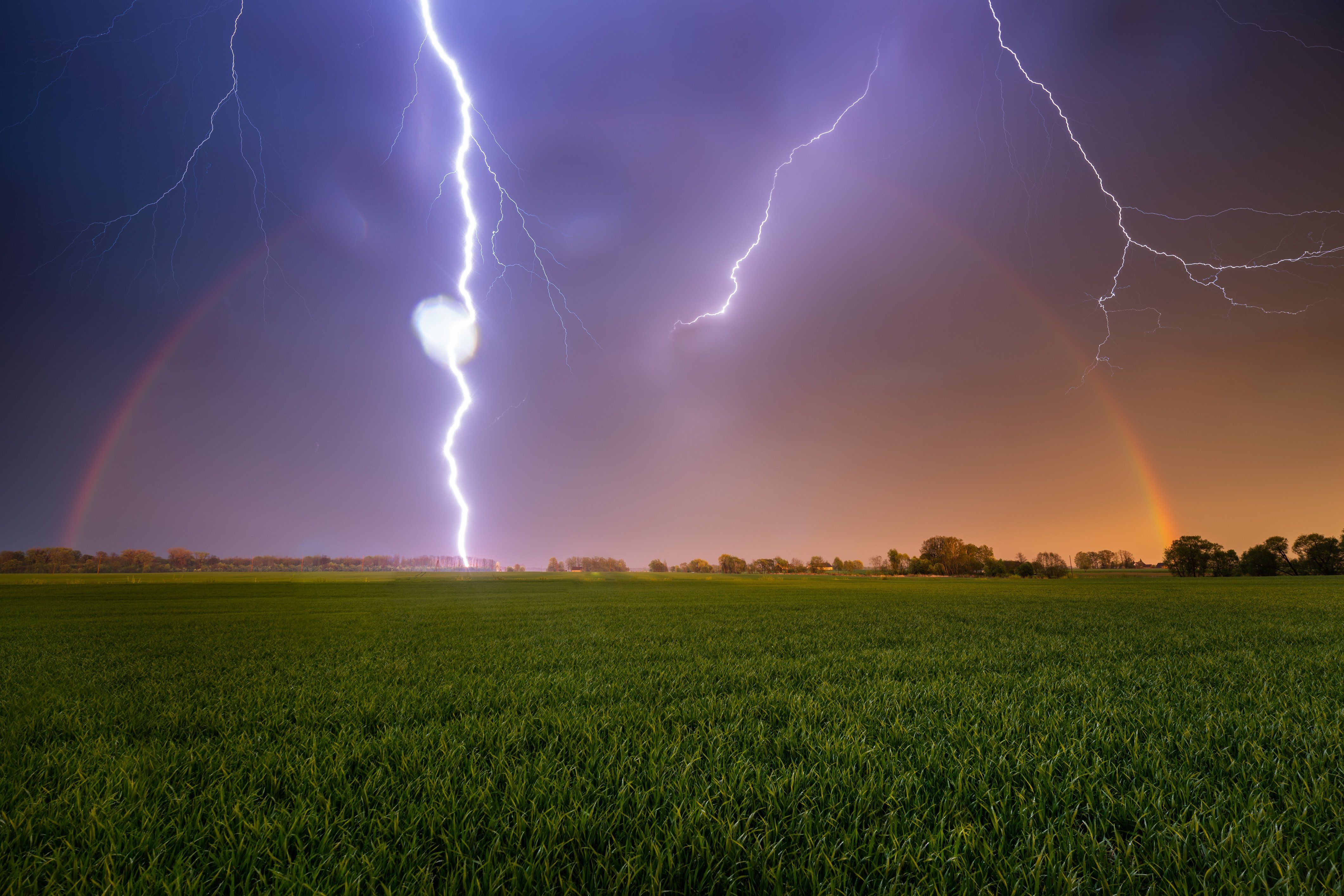 lightning rainbow latvia green spring nature power thunder , Jānis Paļulis