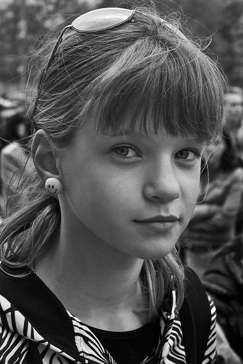 портрет, девушка, глаза, взгляд, волосы, чб, апатиты, Николай Смоляк