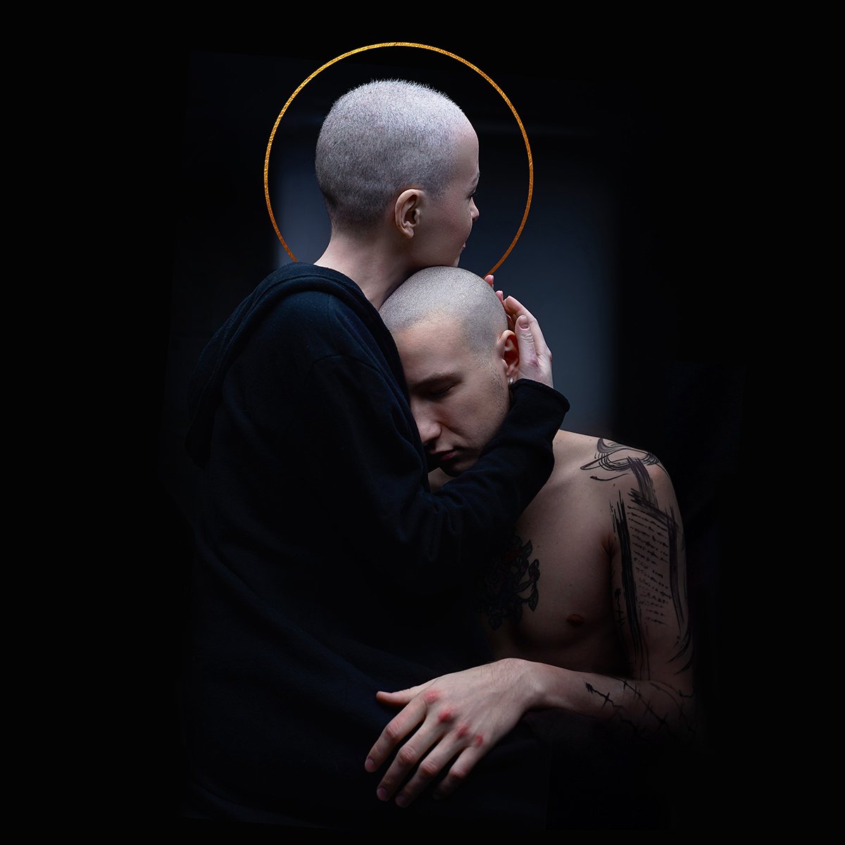 portrait, bald, gold, icon, studio, Екатерина Соломатина