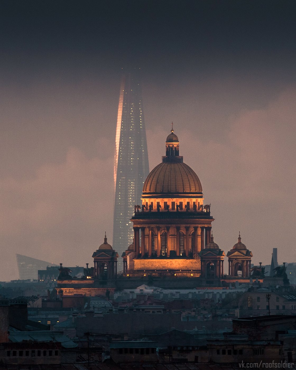 Санкт-Петербург, небоскреб, крыша, собор, церковь, пейзаж, город, Голубев Алексей